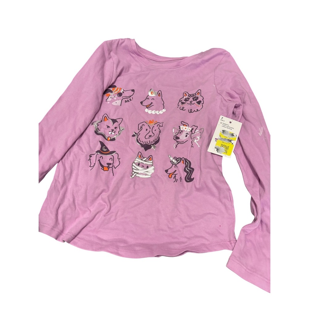 Kids Jumping Beans Purple Long Sleeve Halloween Costume Character T Shirt Size 7